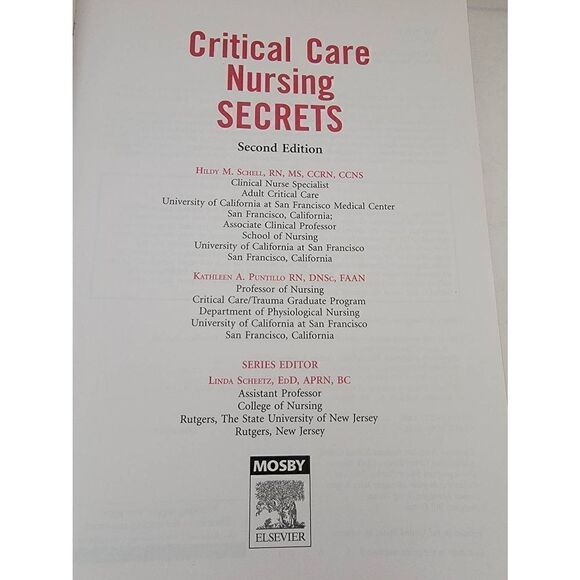 Critical Care Nursing Secrets 2nd Edition by Hildy Schell & Kathleen Puntillo - Picture 4 of 8